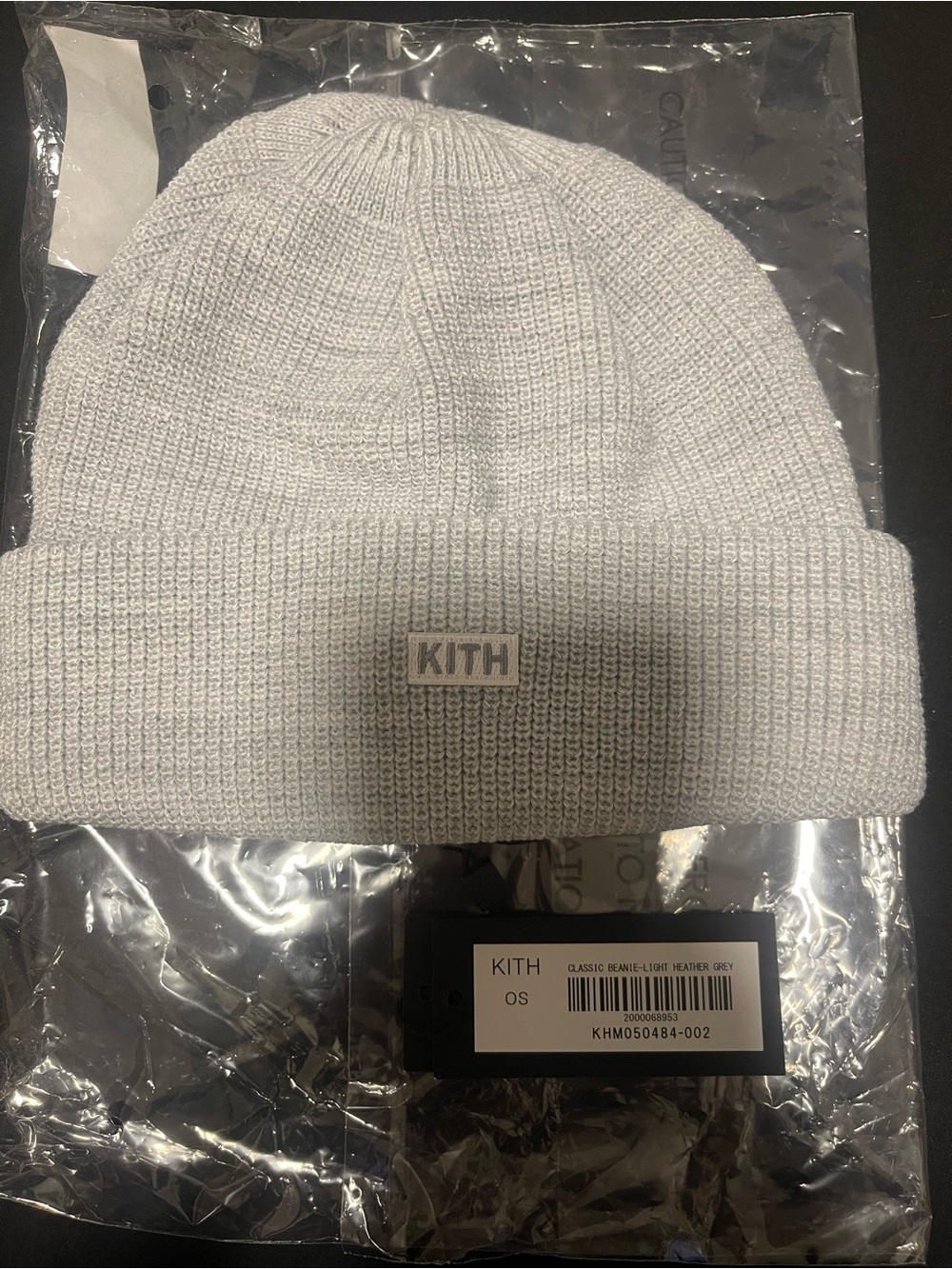 Authentic Kith Light Gray Ribbed Cuff Beanie - Picture 2 of 5